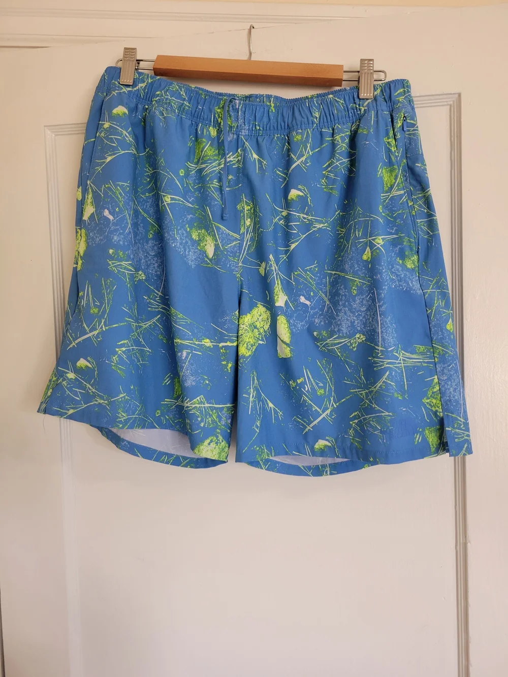 The North face Wander Blue Green Mens Shorts Size Large